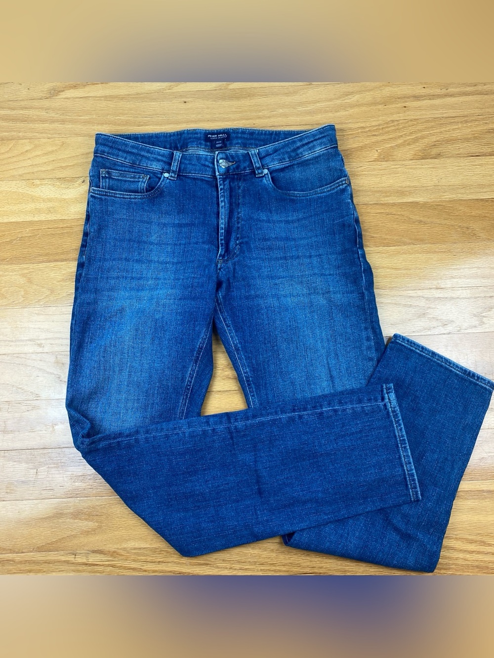 PETER MILLAR Mens 33x34 True Blue Crown Crafted Vintage Washed Tailored Fit Jean